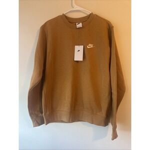 NIKE Brown MENS CLUB Sweatshirt BB CREW Size M